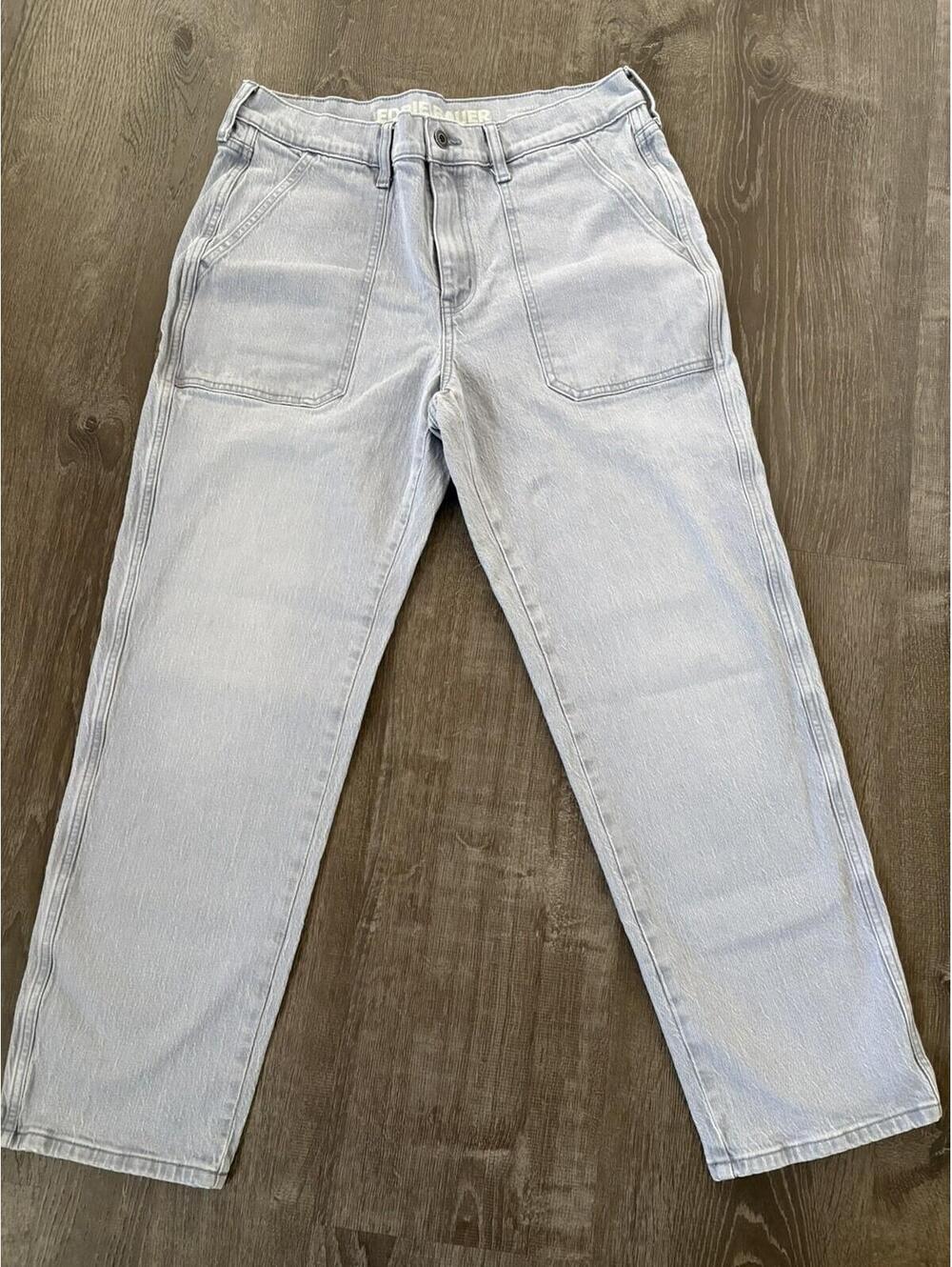 NEW EDDIE BAUER size 10 jeans blue AUTHENTIC VOYAGER MID RISE RELAXED STRETCH